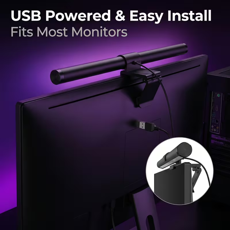 Home Office Lamp - Uzaktan Kumandalı LED Monitör Işık Çubuğu,