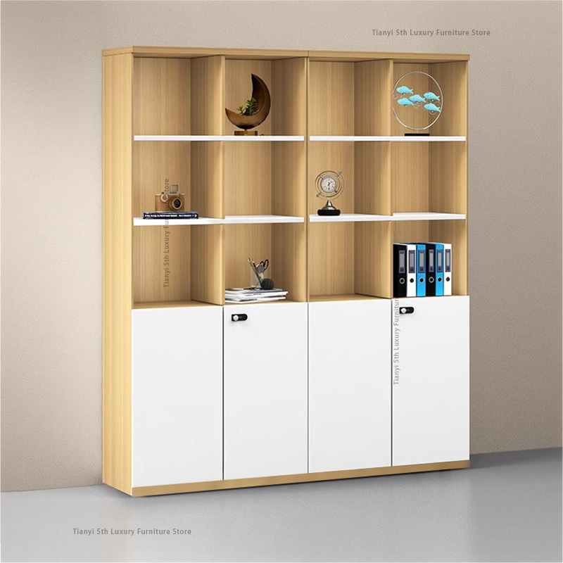 Home Office Background - Modern Masif Ahşap Ofis Dosya Dolabı