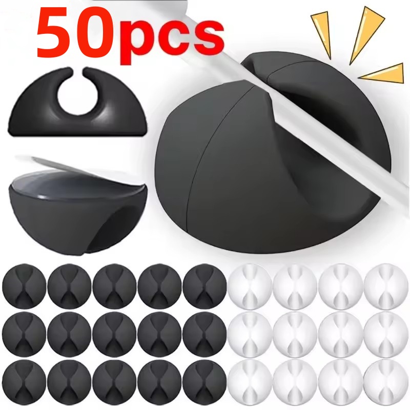 Home Office Organization - 5/50 adet kablo klipsi sarıcı organizatör