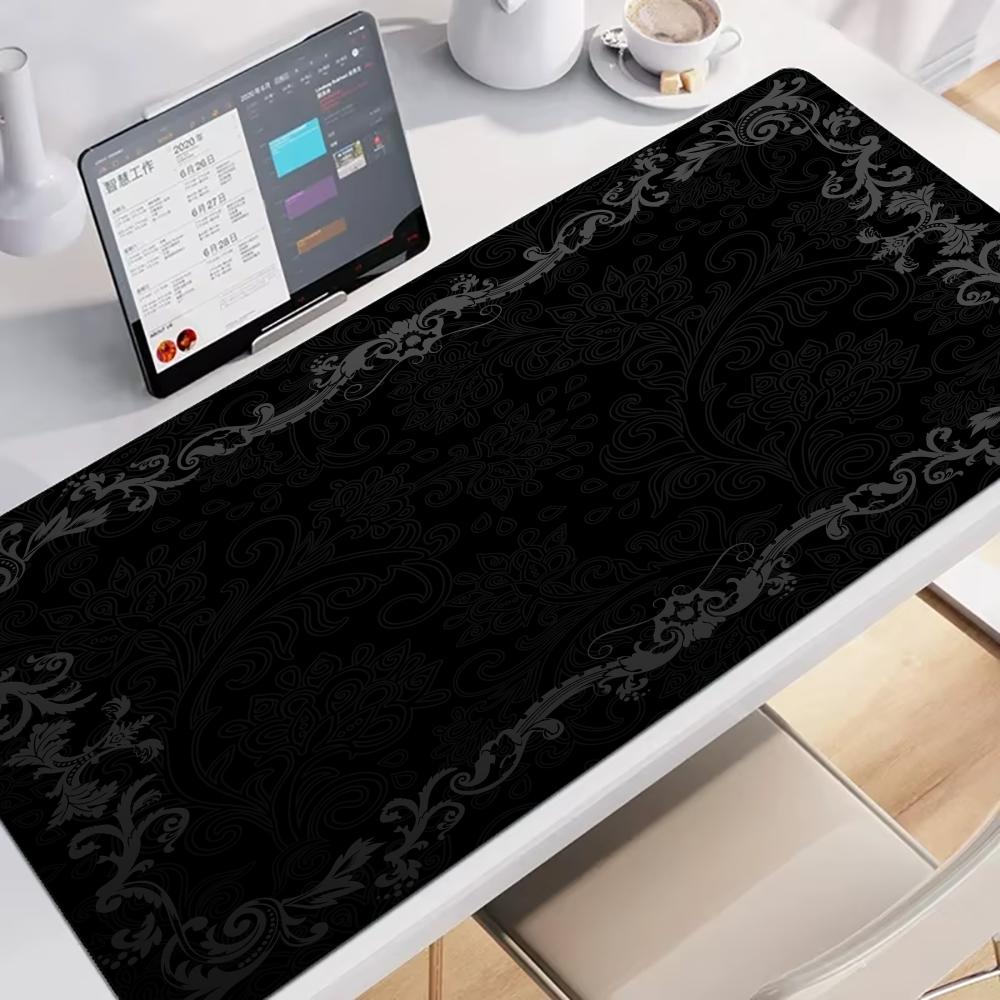 Plant Desk Mini - Siyah Çiçek Dantel Mouse Pad Büyük