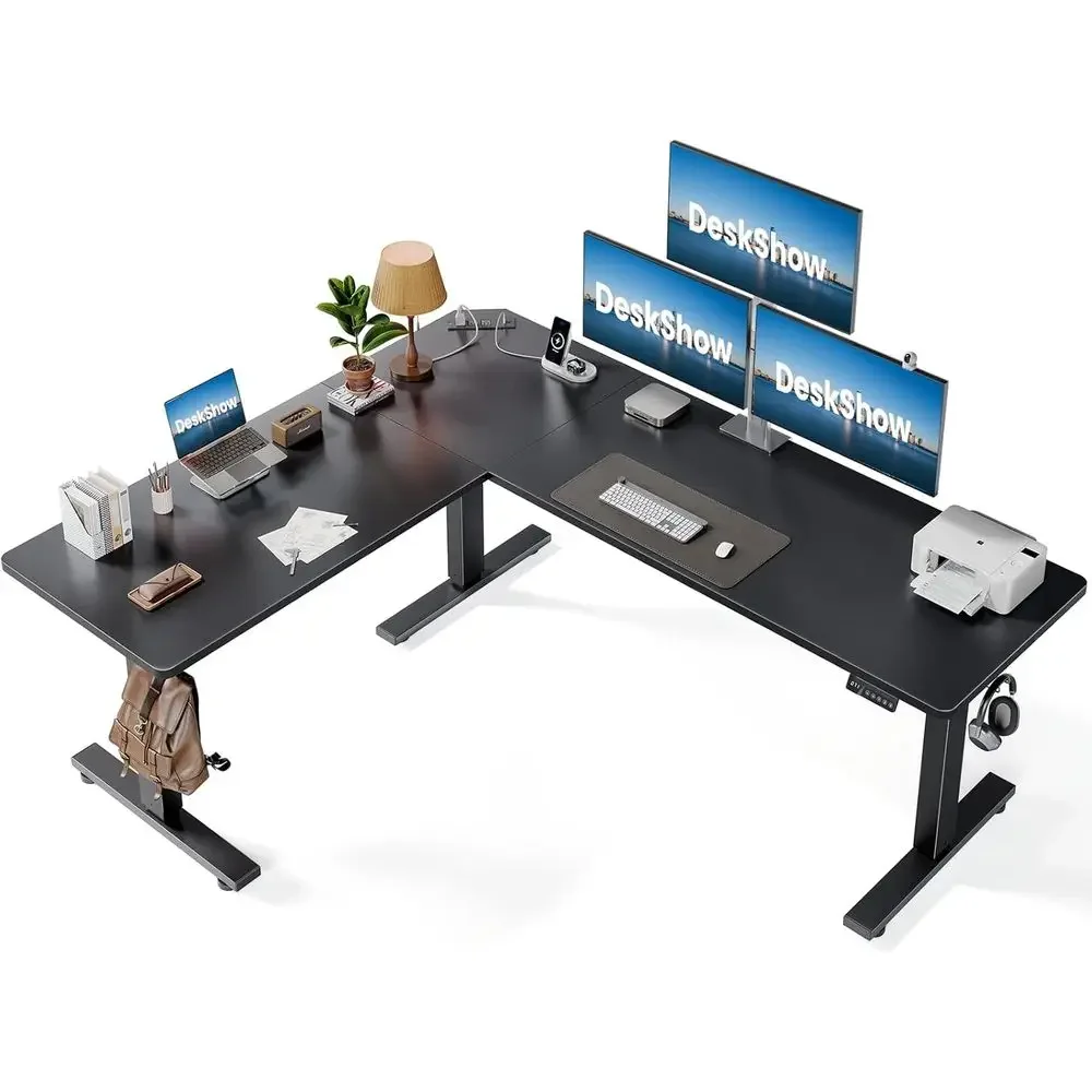 Home Office L Shaped Desk - L Şeklinde 75x63 Ayarlanabilir Ayakta Çalışma
