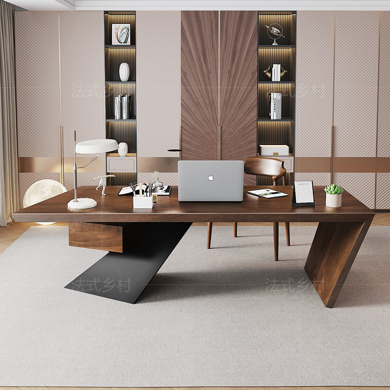 Home Office L Shaped Desk - Güney Amerika cevizli başkan patron masası