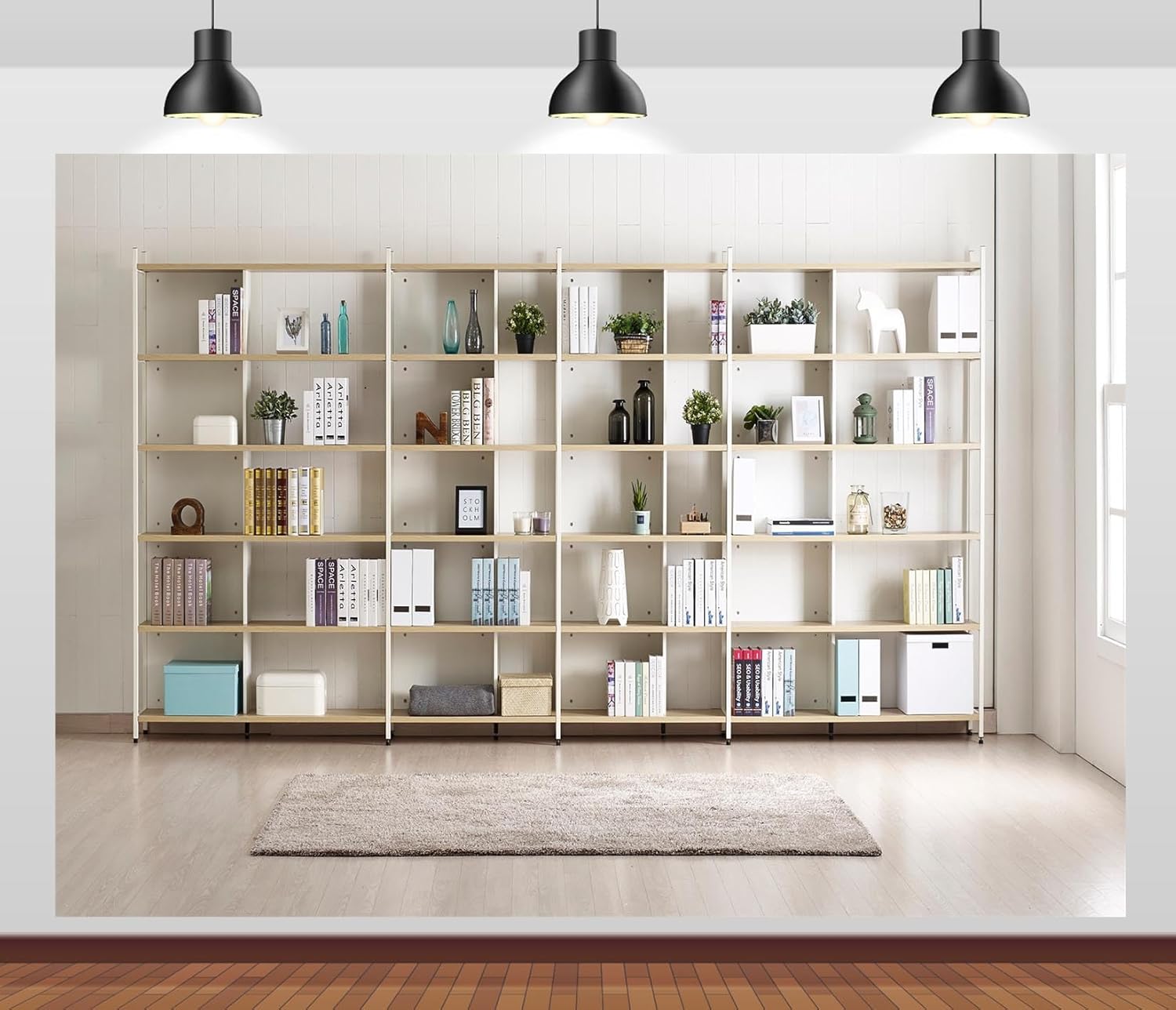 Home Office Zoom Background Free - Kitaplık Fotoğraf Arka Planı Modern Oda