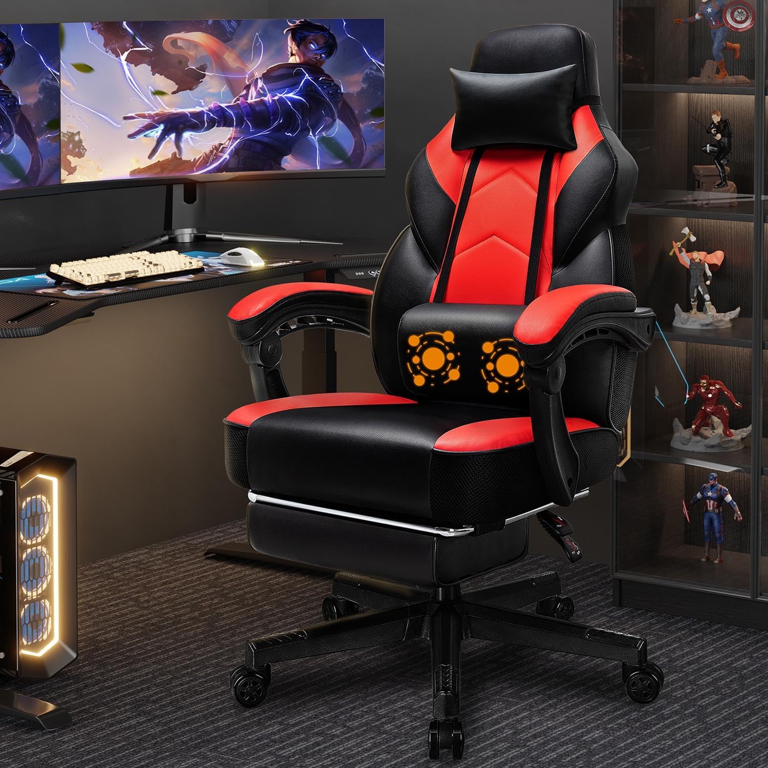 Free Home Office - Ayak Dayamalı, Masajlı Bel Desteği, Ev