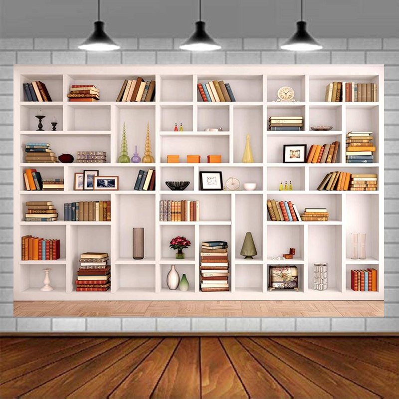 Home Office Zoom Background Free - Beyaz Kitaplık Fotoğraf Arka Planı Kitaplık
