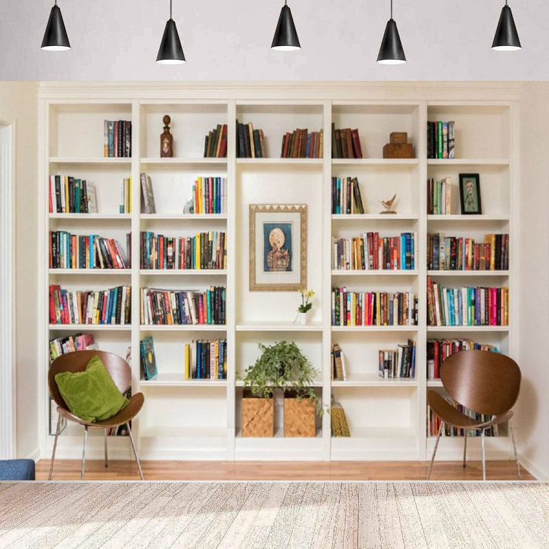 Home Office Zoom Background Free - Beyaz Kitaplık Fotoğraf Arka Planı Kitaplık