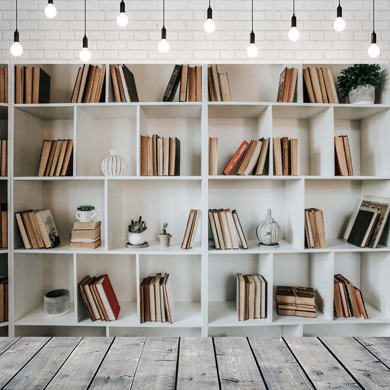 Home Office Zoom Background Free - Beyaz Kitaplık Fotoğraf Arka Planı Kütüphane