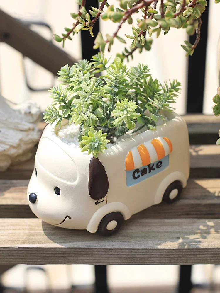Plant Desk Mini - Gıda Kamyonu Hayvan Küçük saksı Reçine