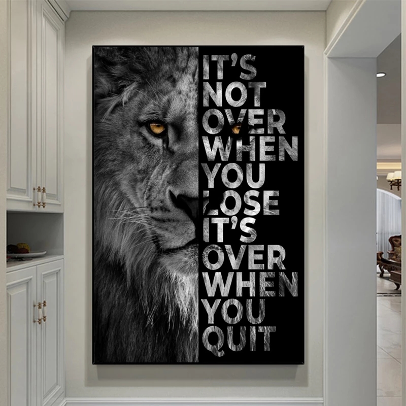 Home Office Photos - Vahşi Aslan Mektup Motivasyon Alıntı Sanat