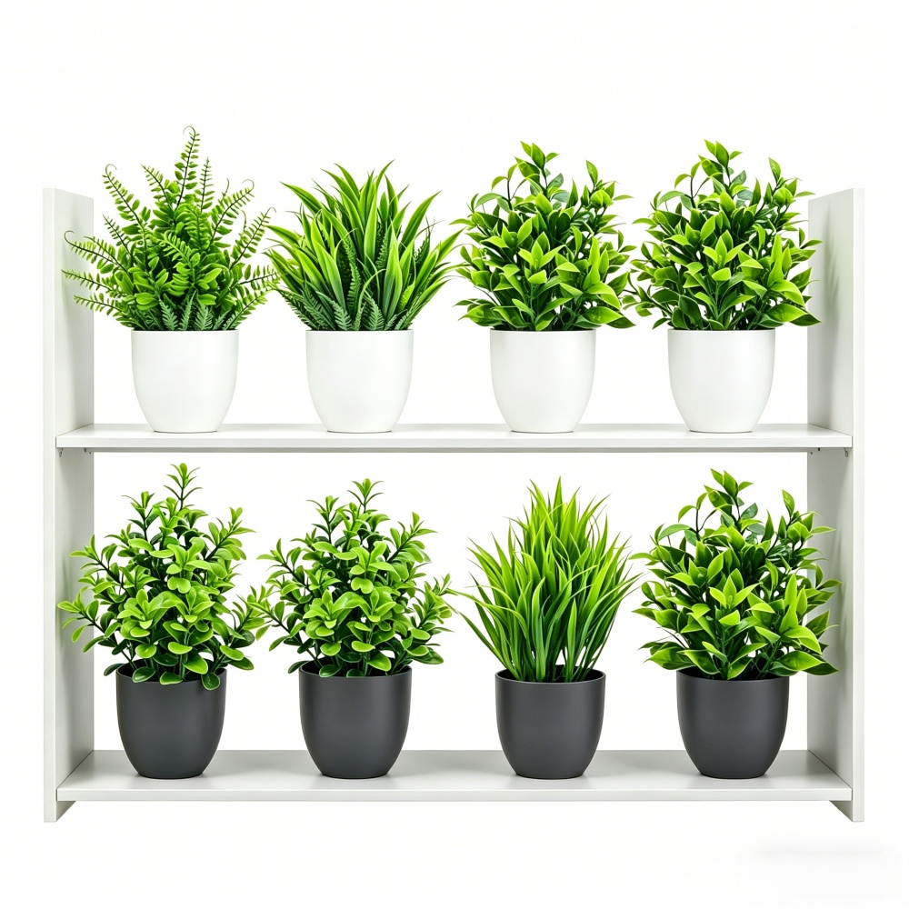 Plant Desk Mini - 4 adet/takım Mini Yapay Bitkiler Saksı