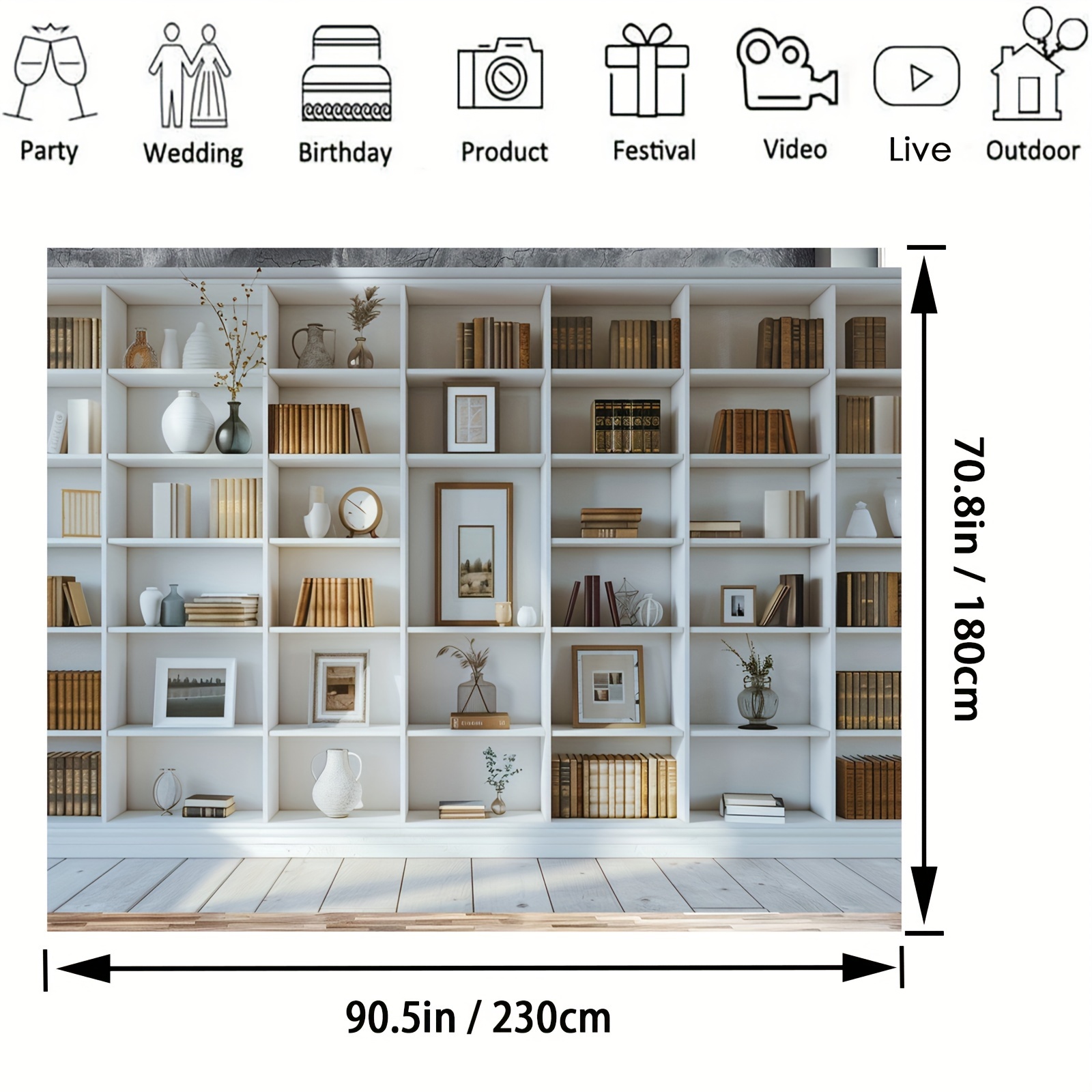 1 adet Beyaz Kitaplık arka pla - Home Office Zoom Background Free incelemesi ve fiyatı