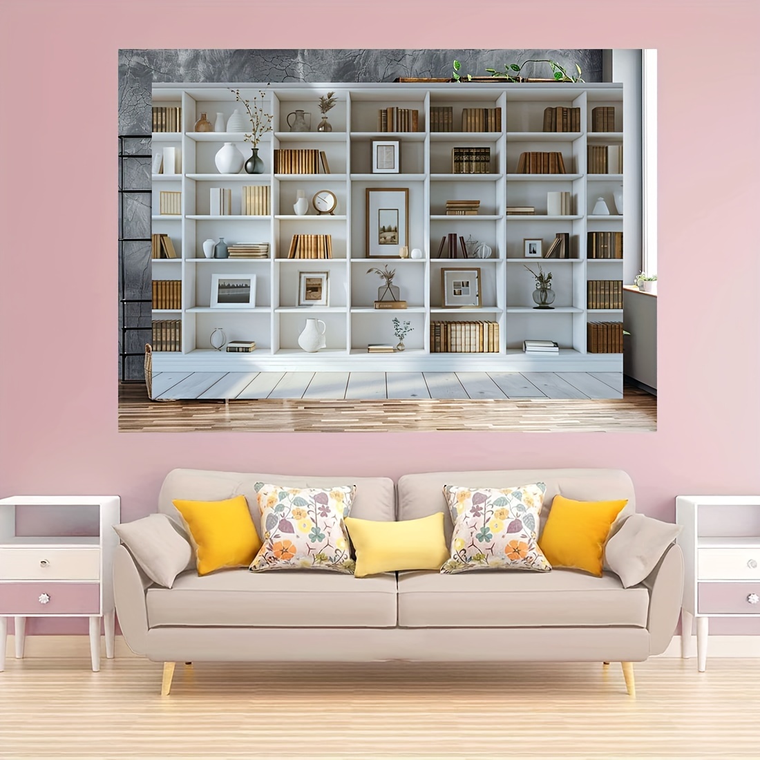 1 adet Beyaz Kitaplık arka pla - Home Office Zoom Background Free incelemesi ve fiyatı