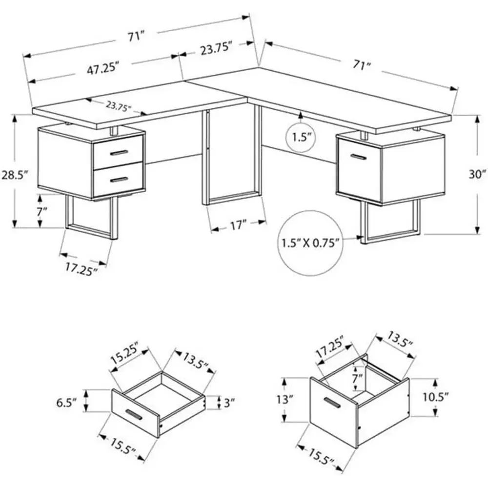 Ev Ofisi için Depolama Alanlı  - Home Office L Shaped Desk incelemesi ve fiyatı