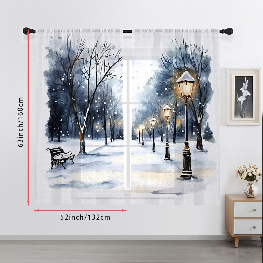 2 Adet Şeffaf Perde Kış Kar So - Home Office Lamp incelemesi ve fiyatı