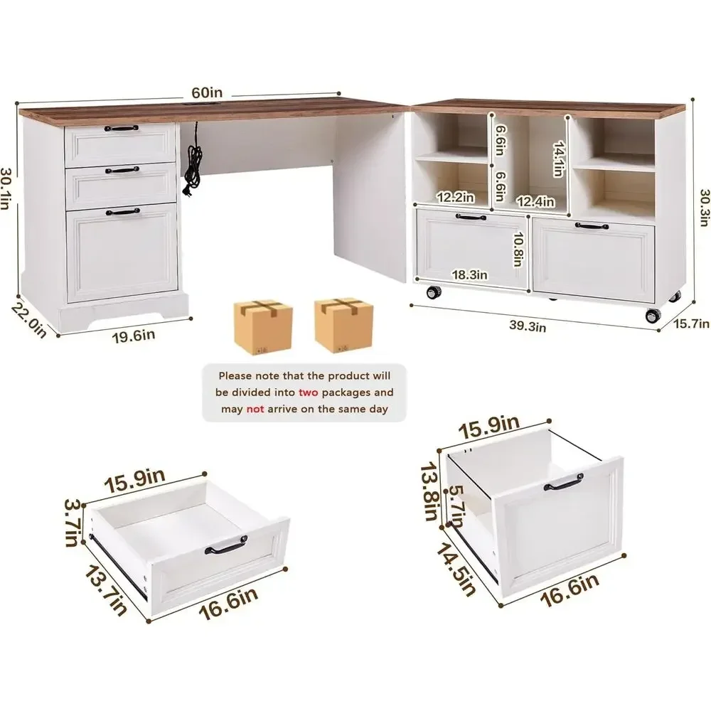 60 L Şeklinde Çalışma Masası,  - Home Office L Shaped Desk incelemesi ve fiyatı