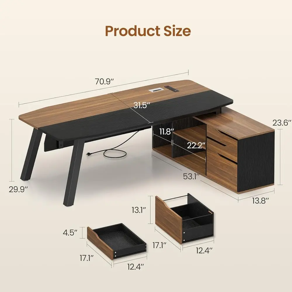 71 İnç Geniş Ofis Masası, Dosy - Home Office L Shaped Desk incelemesi ve fiyatı