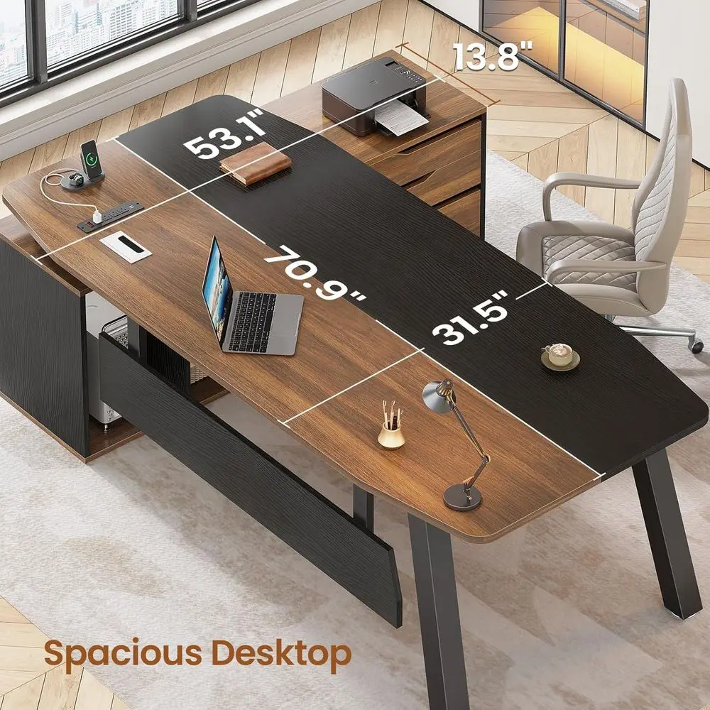 71 İnç Geniş Ofis Masası, Dosy - Home Office L Shaped Desk incelemesi ve fiyatı