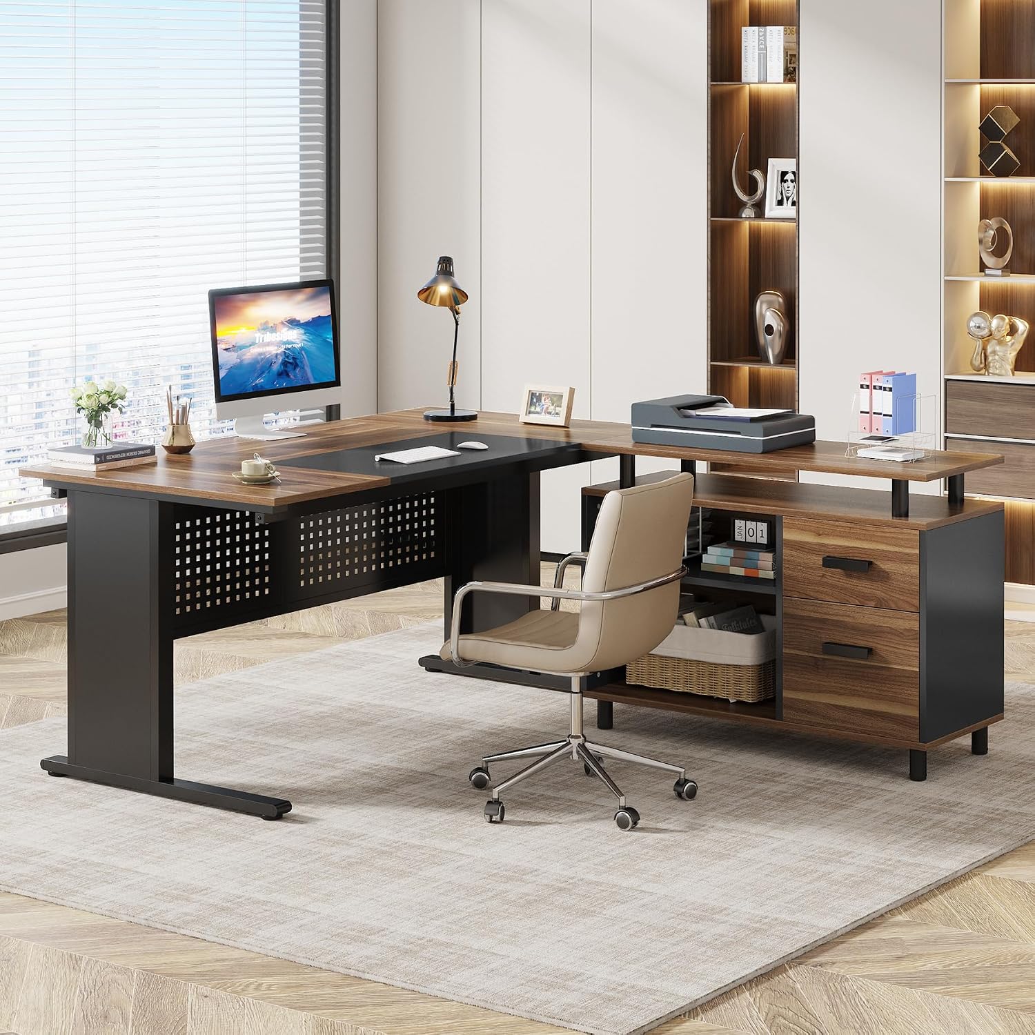 63 İnç L Şeklinde Yönetici Mas - Home Office L Shaped Desk incelemesi ve fiyatı