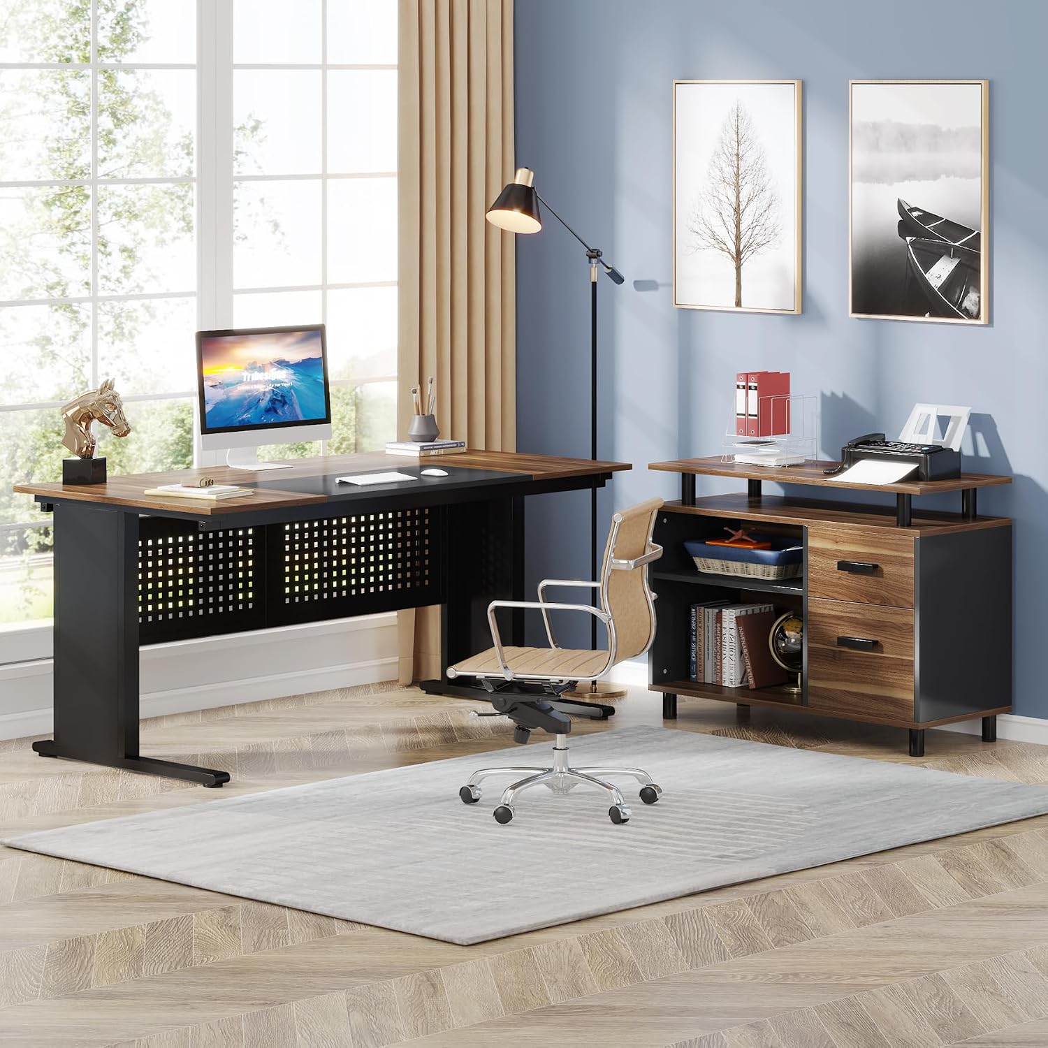 63 İnç L Şeklinde Yönetici Mas - Home Office L Shaped Desk incelemesi ve fiyatı