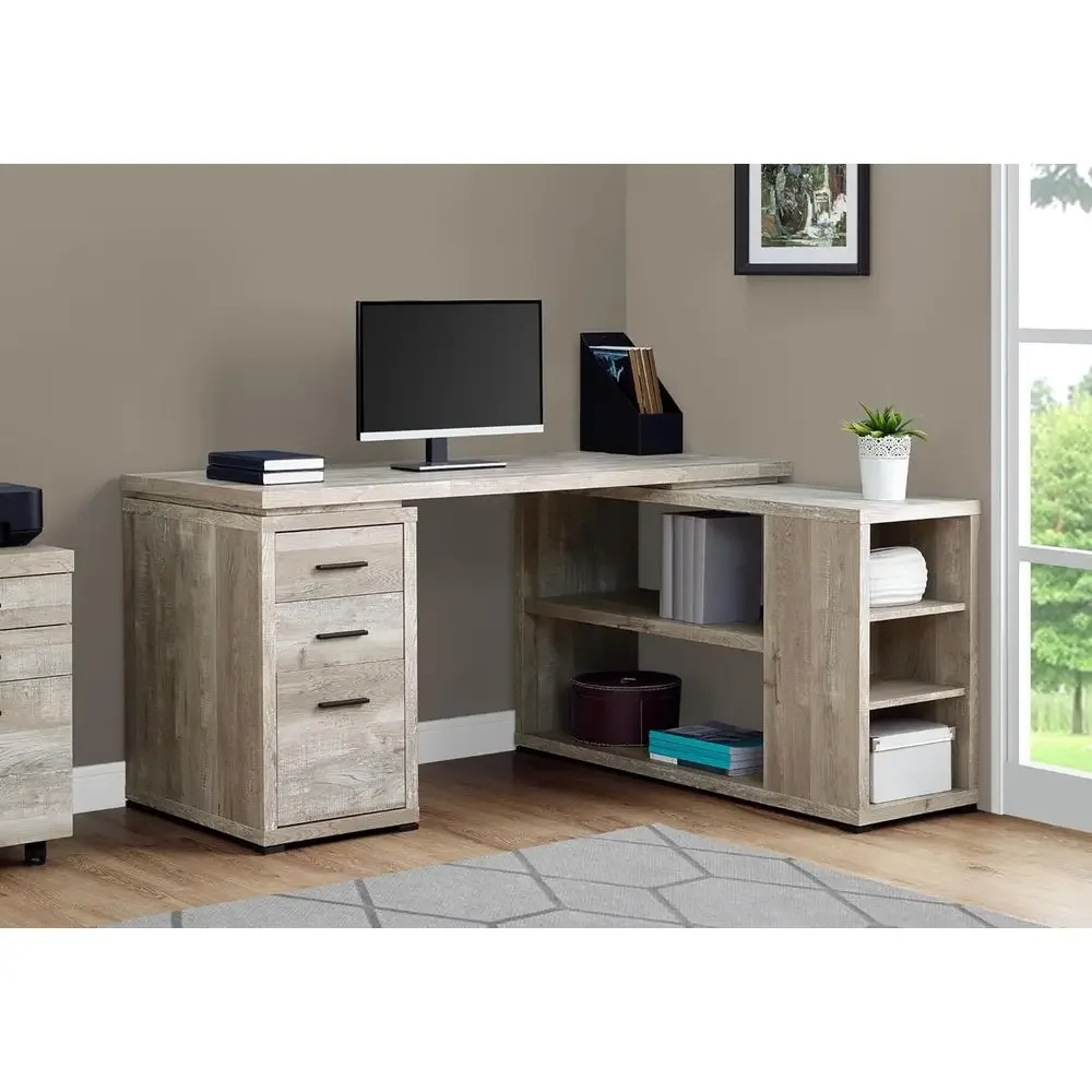 60 L Şekilli Masa, Gri Kahvere - Home Office L Shaped Desk incelemesi ve fiyatı
