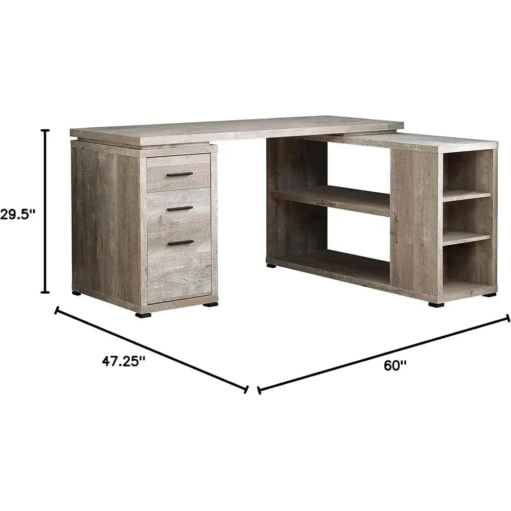60 L Şekilli Masa, Gri Kahvere - Home Office L Shaped Desk incelemesi ve fiyatı