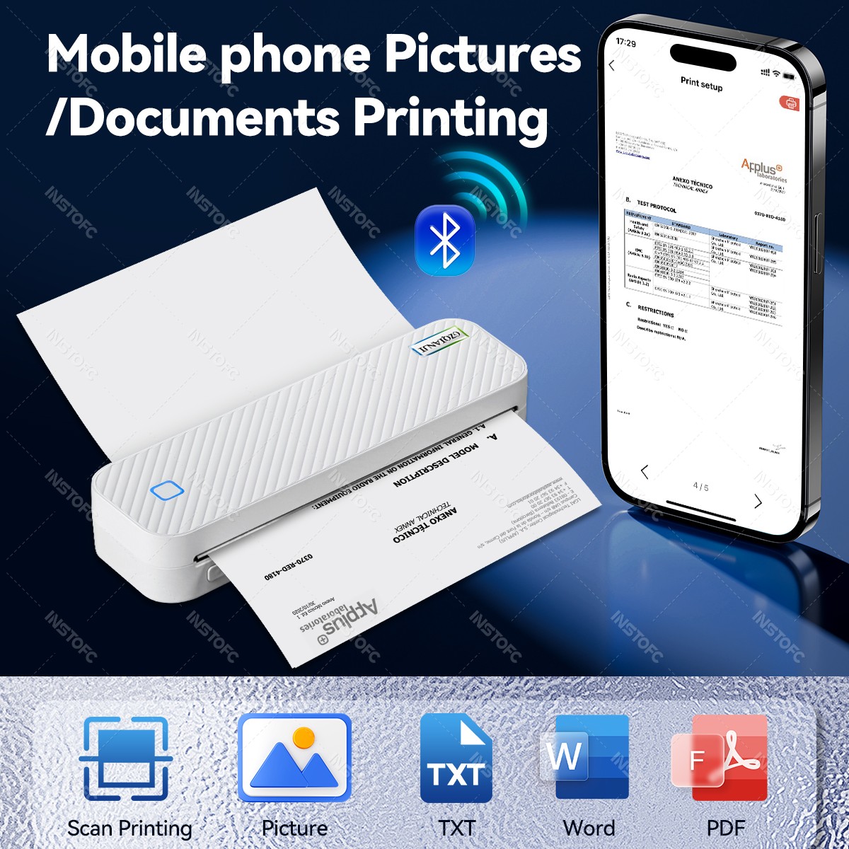 Taşınabilir A4 Termal Yazıcı B - Home Office Travel Document incelemesi ve fiyatı
