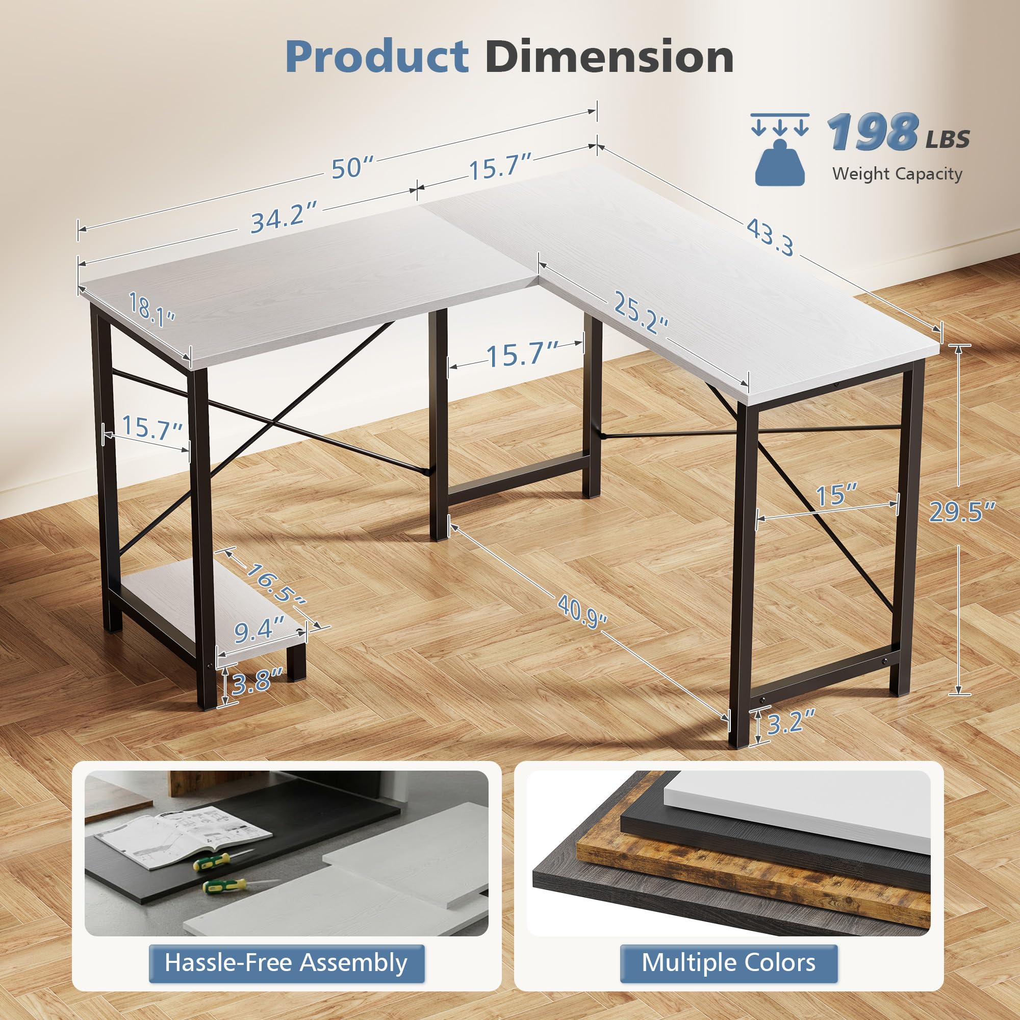 JHK 50 İnç L Şeklinde Bilgisay - Home Office Work Table incelemesi ve fiyatı