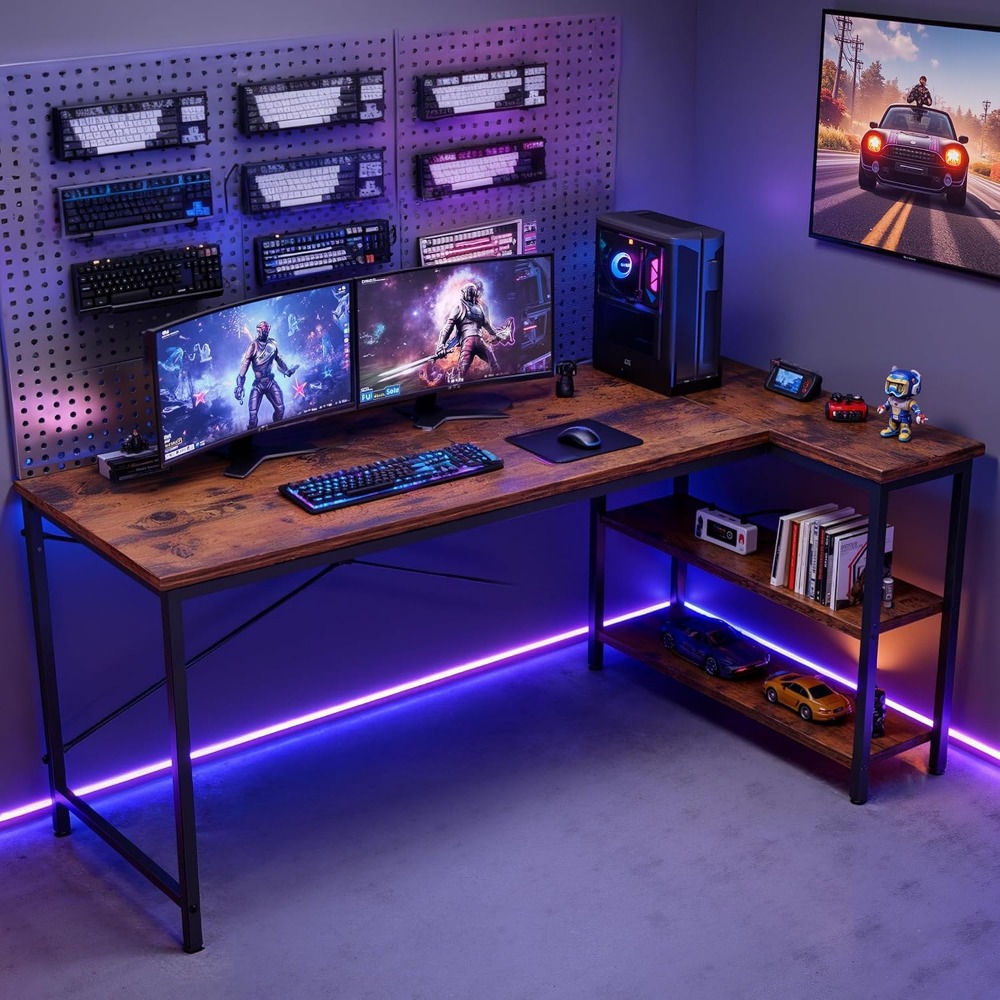 47 İnç L Şekilli Raflı Çalışma - Home Office L Shaped Desk incelemesi ve fiyatı