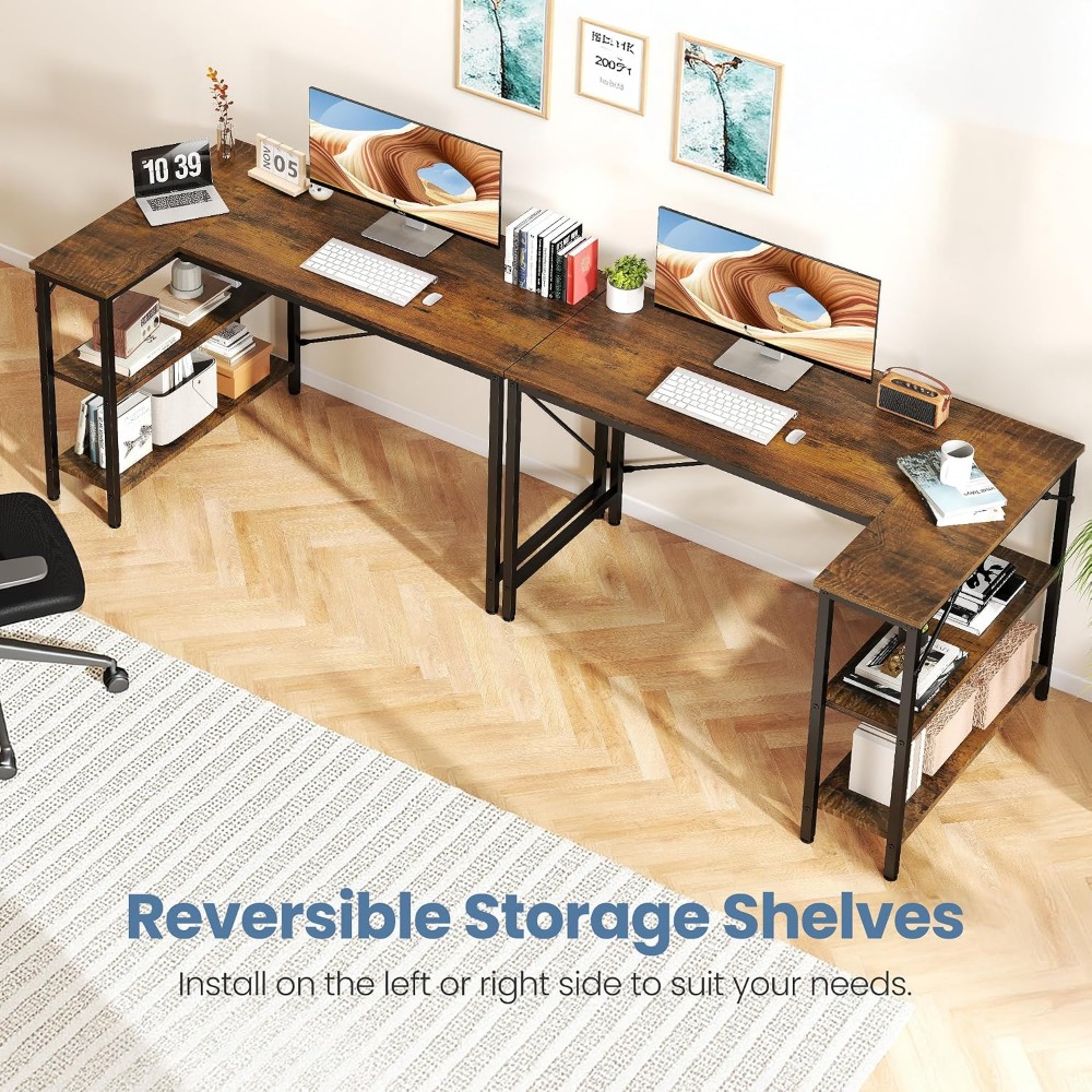 47 İnç L Şekilli Raflı Çalışma - Home Office L Shaped Desk incelemesi ve fiyatı