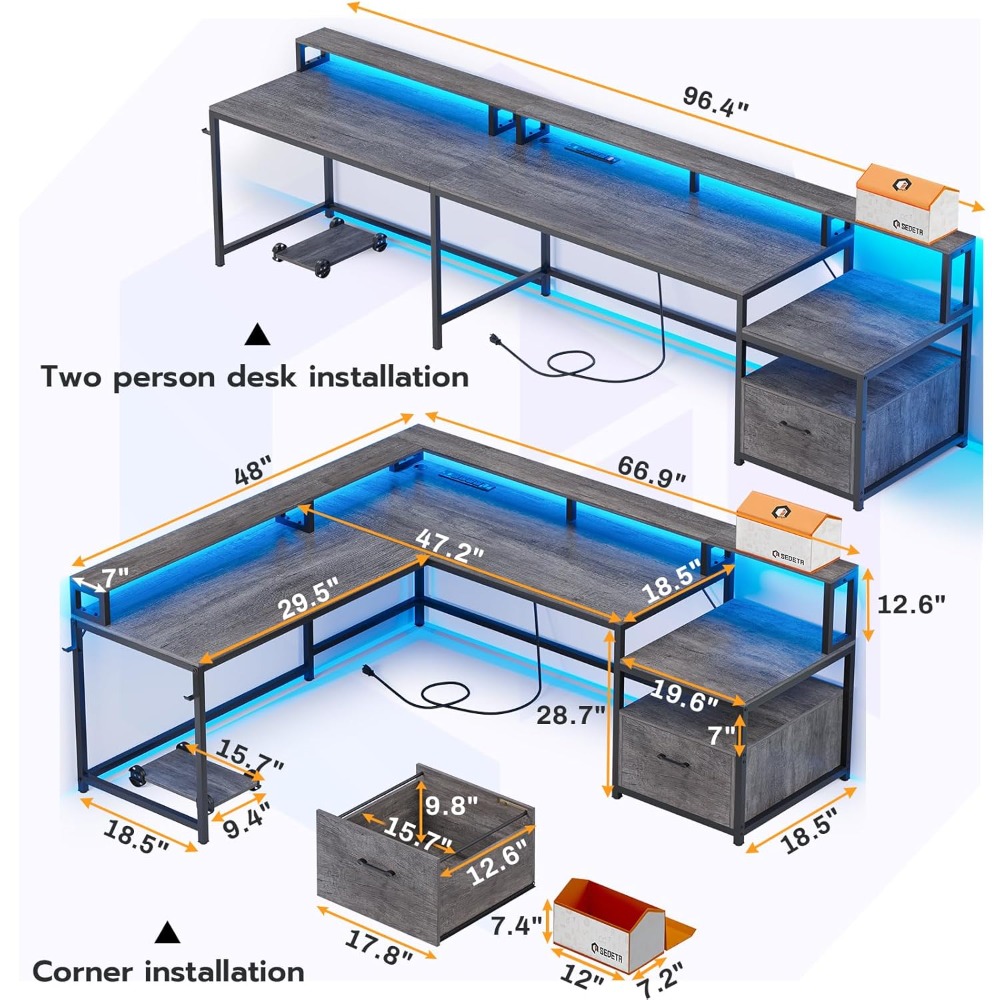 L Şeklinde Çalışma Masası, 66  - Home Office L Shaped Desk incelemesi ve fiyatı