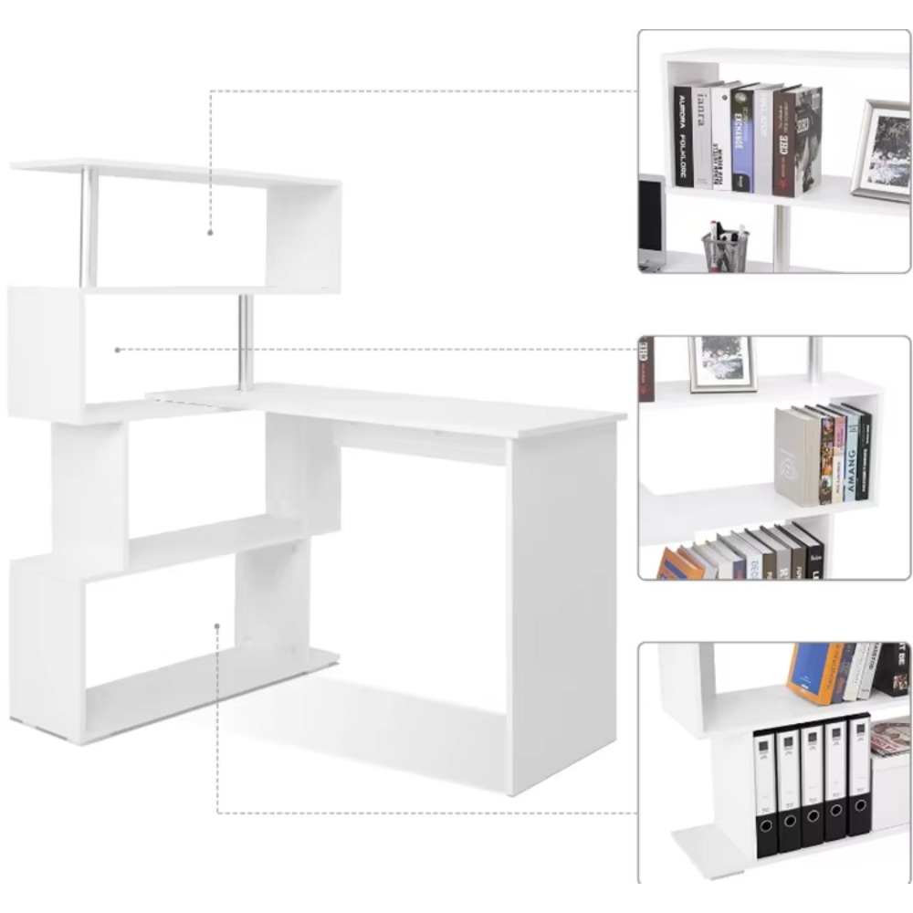 L Şekilli Kitaplıklı Bilgisaya - Home Office L Shaped Desk incelemesi ve fiyatı