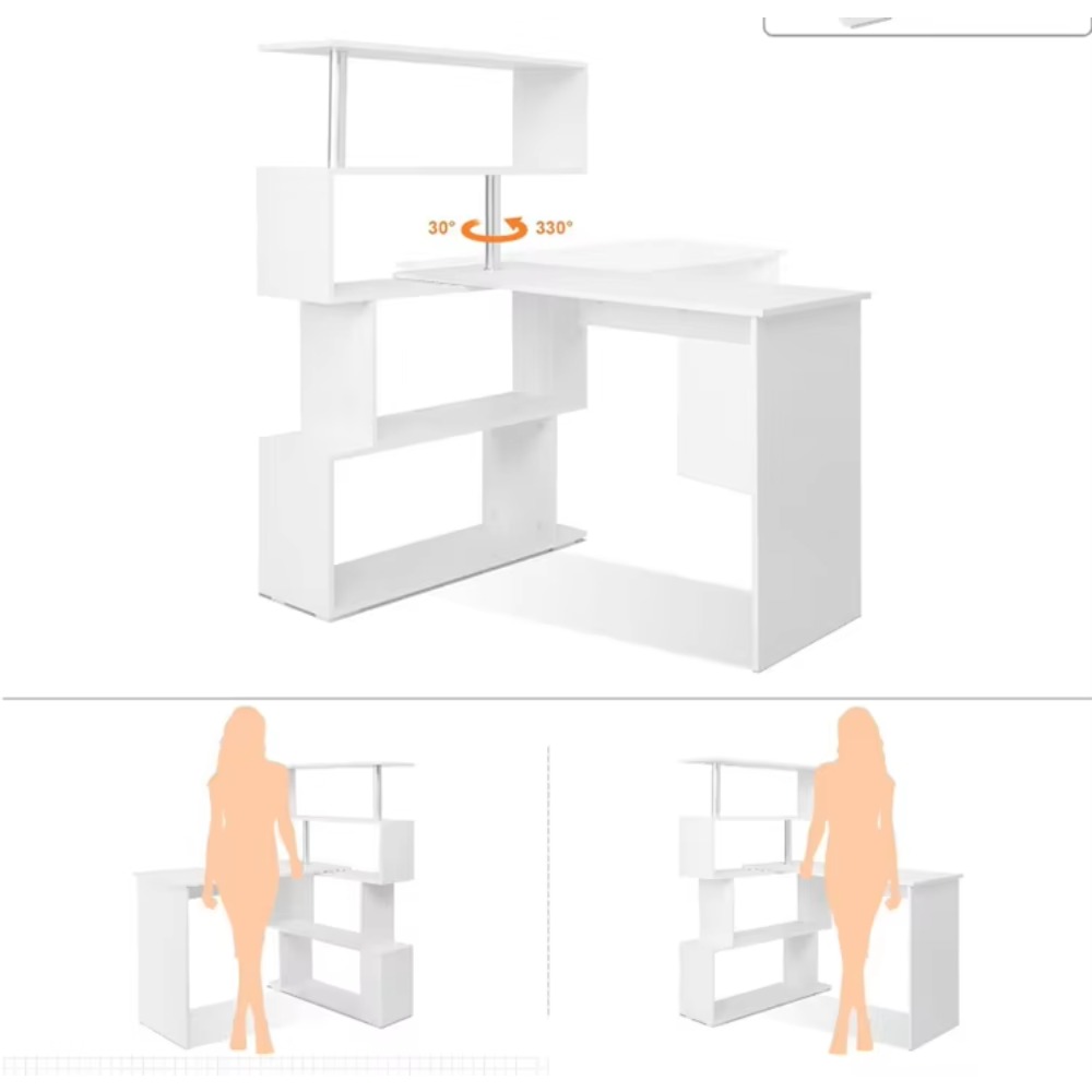 L Şekilli Kitaplıklı Bilgisaya - Home Office L Shaped Desk incelemesi ve fiyatı