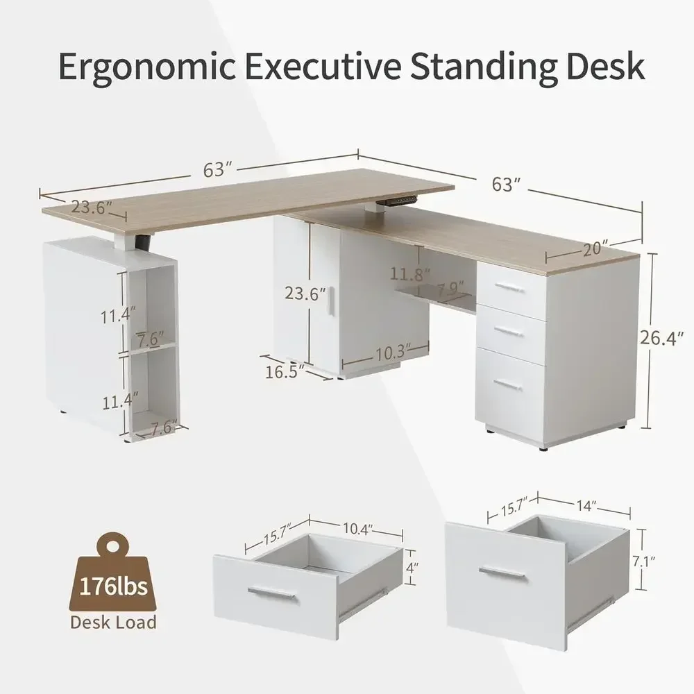 63 Executive L-Şeklinde Ayakta - Home Office L Shaped Desk incelemesi ve fiyatı