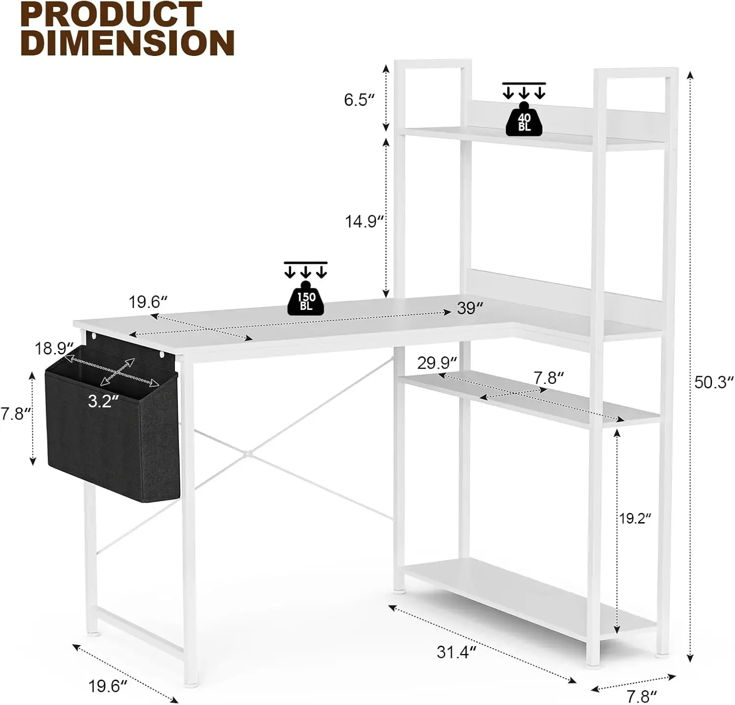 47 İnç L Şeklinde Çift Taraflı - Home Office L Shaped Desk incelemesi ve fiyatı