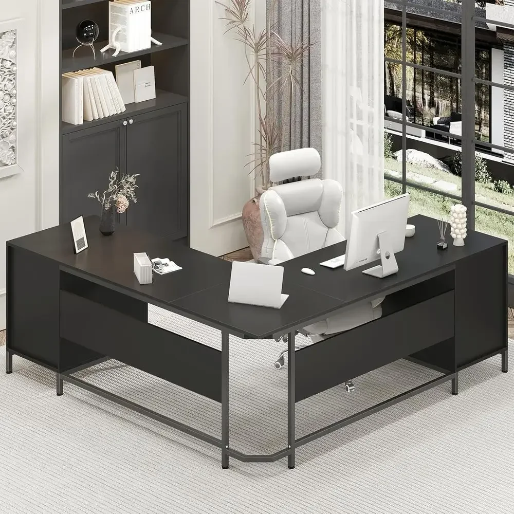 Büyük L Şeklinde Ahşap Çalışma - Home Office L Shaped Desk incelemesi ve fiyatı