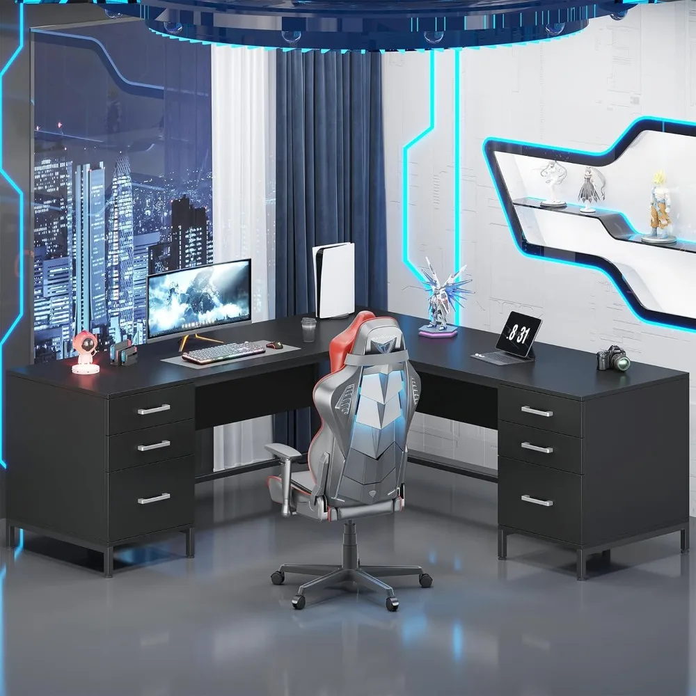 TVU 59'' L Şekilli 6 Ahşap Çek - Home Office L Shaped Desk incelemesi ve fiyatı