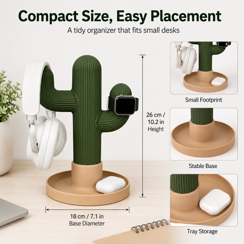 Minimalist Kaktüs Kulaklık Sta - Home Office Organization incelemesi ve fiyatı